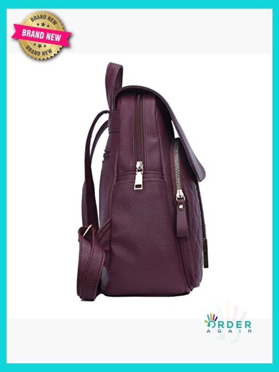 Quilted Faux Leather Fashion Backpack Purse Travel Daypack Adjustable Straps